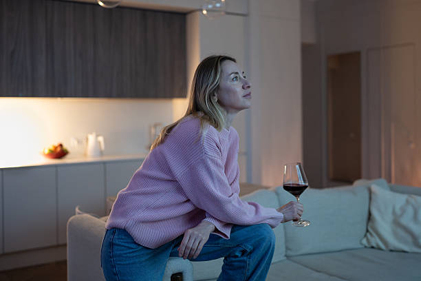 Calm evening living room without glowing screens