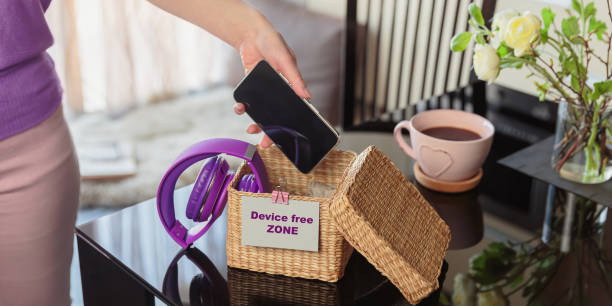 Phone placed in basket during evening micro program